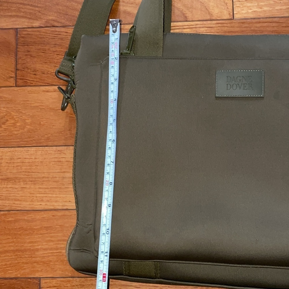 Dagne Dover Neoprene Laptop Bag in Dark Moss - Picture 5 of 12